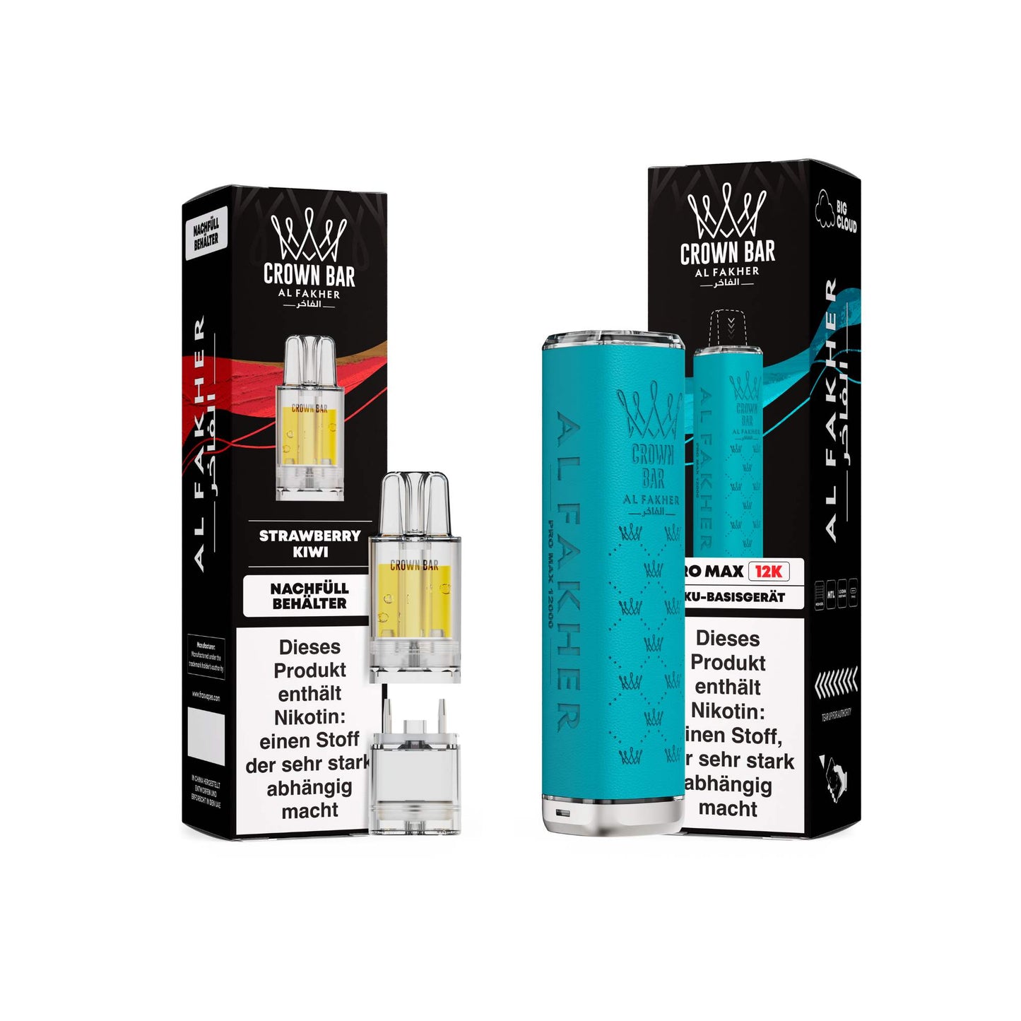 Al Fakher Crown Bar Pro Max 12K - 12000 bouffées - 2% nicotine - Cartouche
