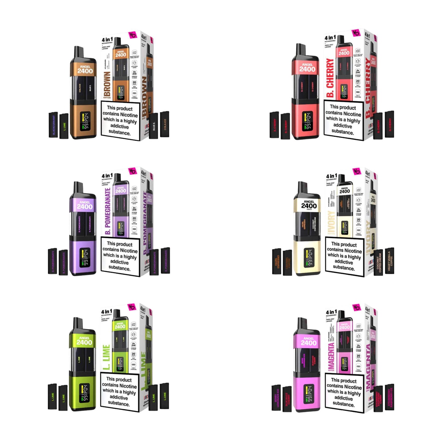 Angel® 2400 VBS33 + Pods | 2x 600 Puffs - 2% nicotine - Kit Vape Pod