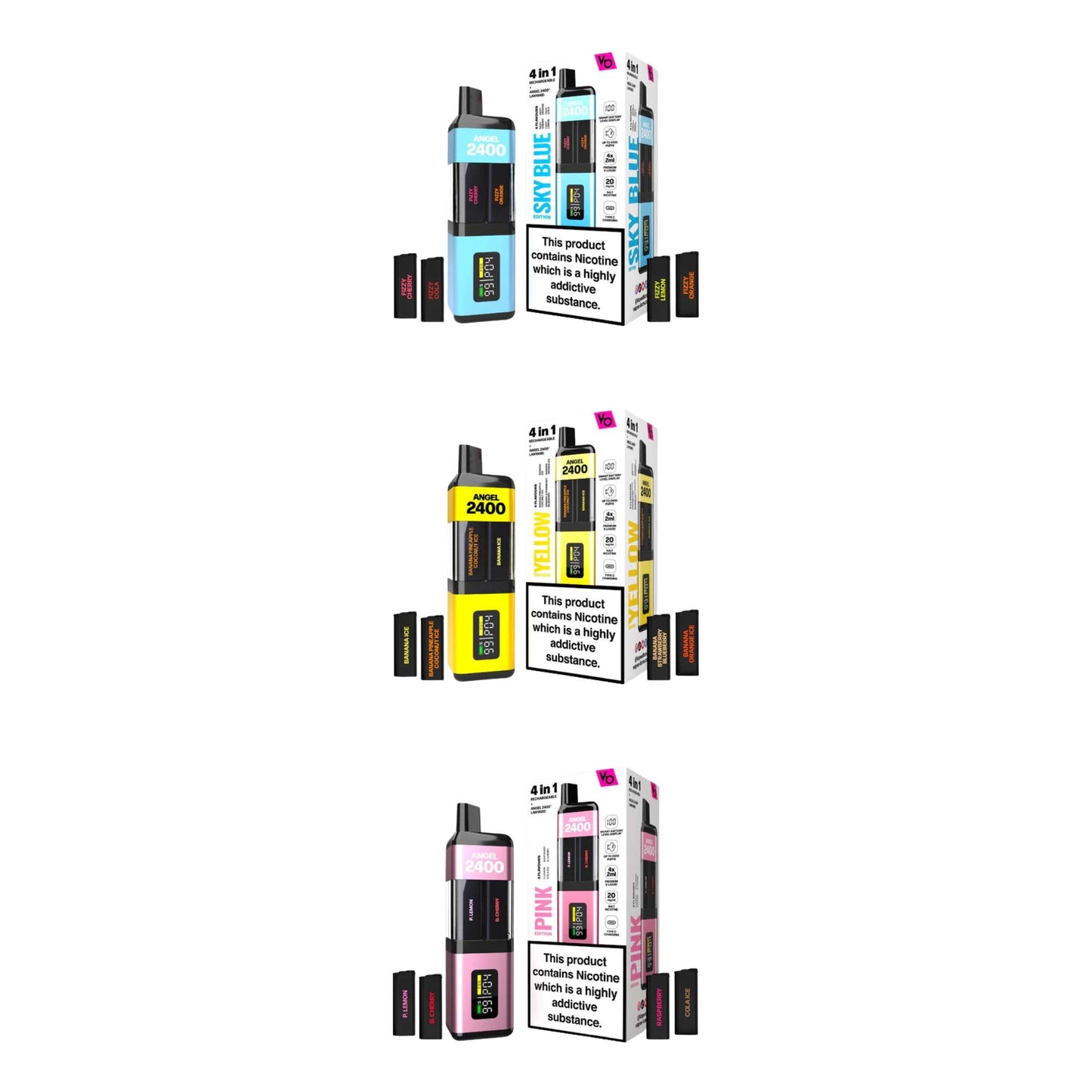 Angel® 2400 VBS33 + Pods | 2x 600 Puffs - 2% nicotine - Kit Vape Pod