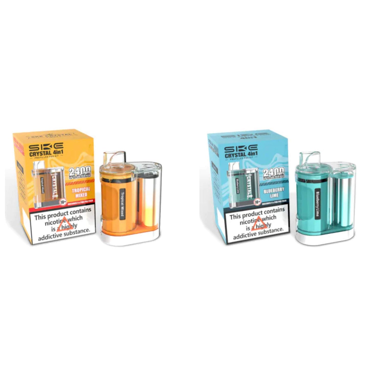 SKE Crystal 2400 4-in-1 - 2400 bouffées - 2% nicotine - Vape Pod