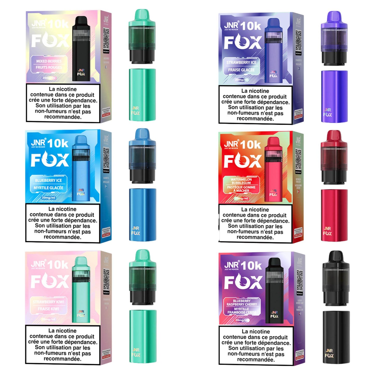 JNR - Fox - 10000 bouffées - 2% nicotine - Vape Pod