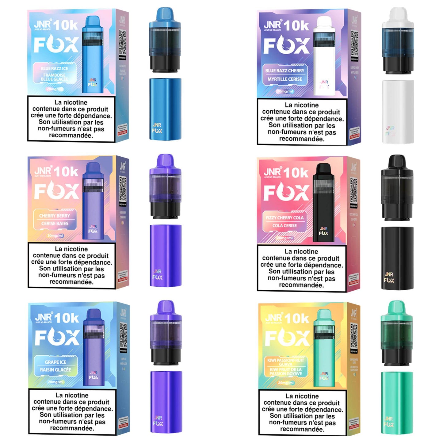 JNR - Fox - 10000 bouffées - 2% nicotine - Vape Pod
