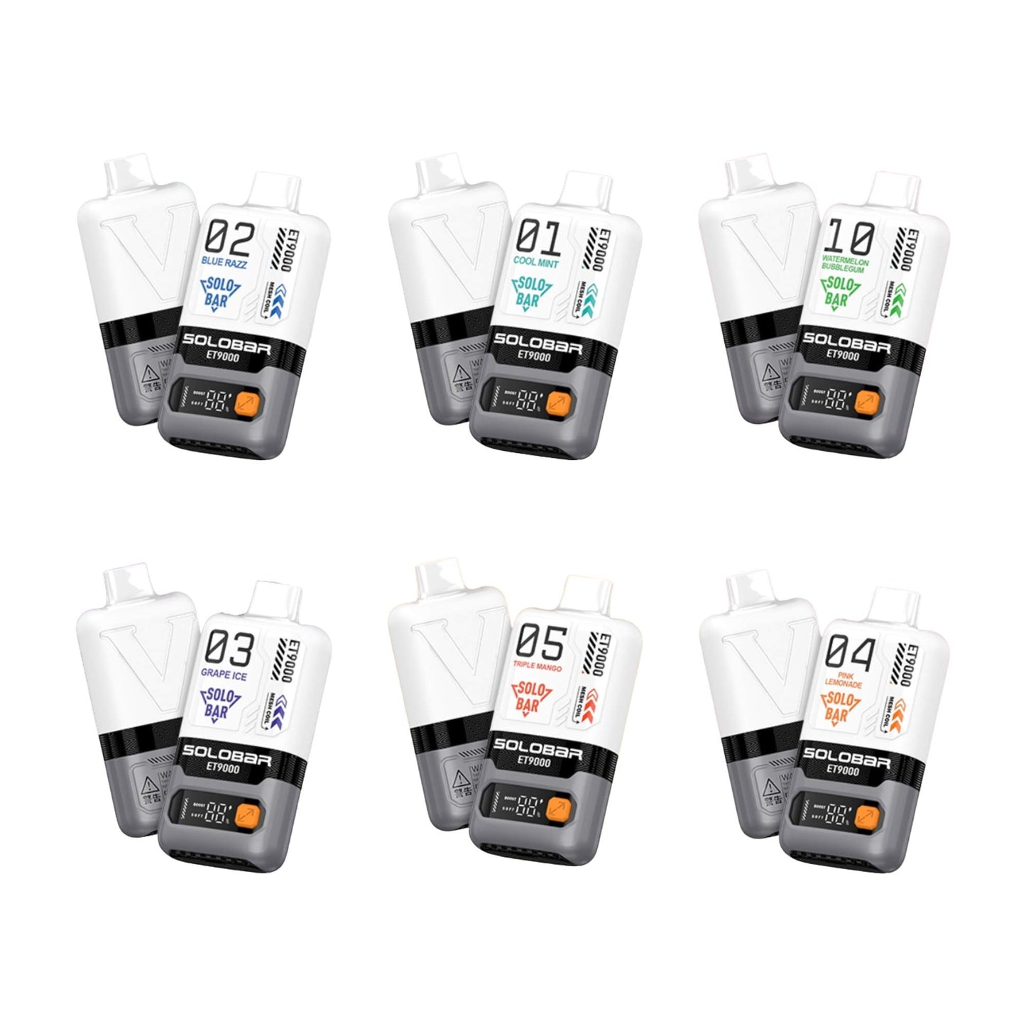 SoloBar Et9000 - 9K bouffées - 2% nicotine - Vape Pod